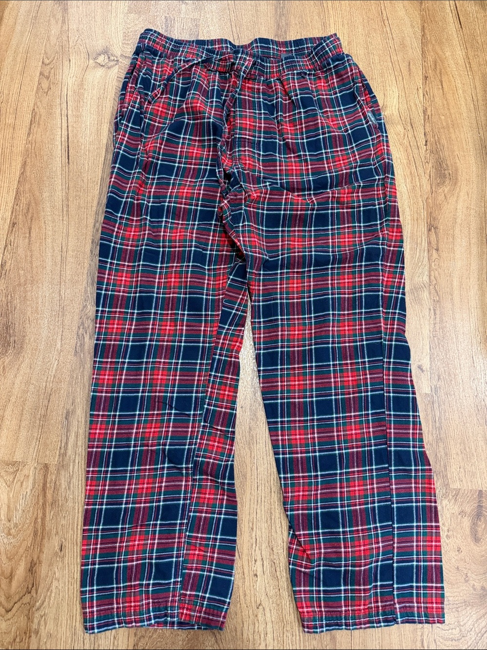 Eddie Bauer Sleepwear Red, Green & Navy Plaid Flannel Drawstring Sleep Pants